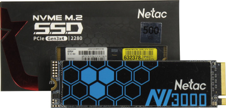 SSD-накопитель M.2 500Гб Netac NV3000 [NT01NV3000-500-E4X](TLC 3D NAND,NVMe,3200/2100 Мб/с)