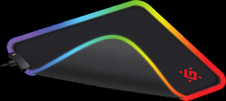 Игровой коврик Defender Black L ткань+резина (350x300x4) RGB