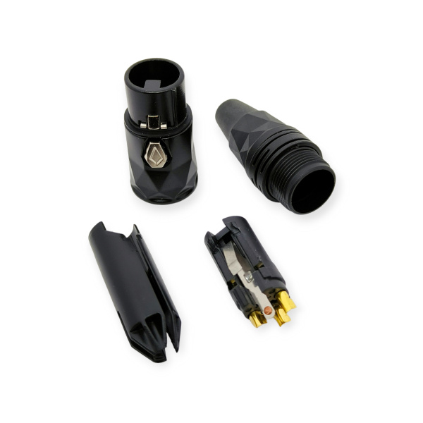 Разъем XLR гнездо, на кабель, металл, черный