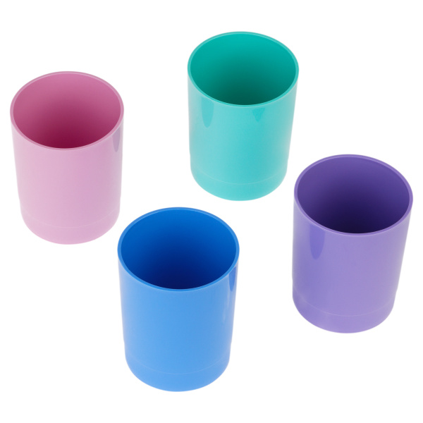 Стакан для ручек СТАММ "Лидер"круглая, пастельные цвета (ПС-30583)