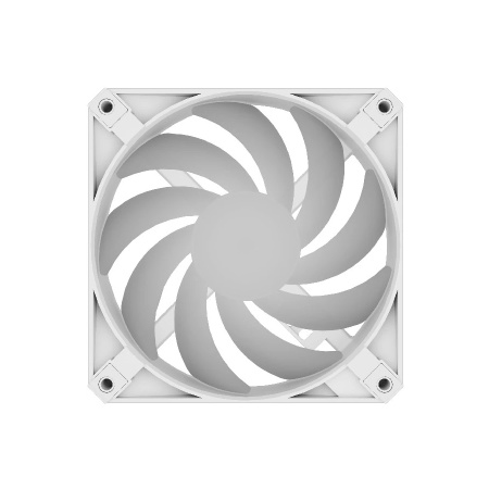 Кулер в корпус 120х120х25 Powercase (M56-12W ARGB) White (700-1500prm/4pin PWM (M+F)+ 3pin ARGB (M+F)/61,36 CFM/26дБ/подшипник гидравлический/ARGB)