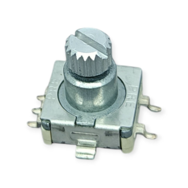 Энкодер инкрементальный EC11, с кнопкой, вертикальный, 15 импульсов, 12*12мм, 9.5мм, вал с насечкой