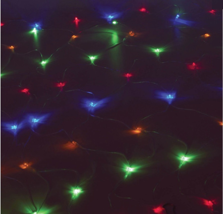 Электрогирлянда комнатная 1,5х1,5м,160LED, мультицвет, 220V, контроллер, ЗОЛОТАЯ СКАЗКА, 591106