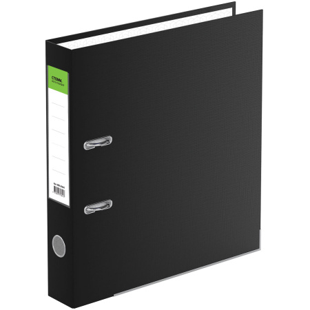 Папка-регистратор 50мм. СТАММ "Бизнес" бумвинил, мет. кант, черный ММ-31841