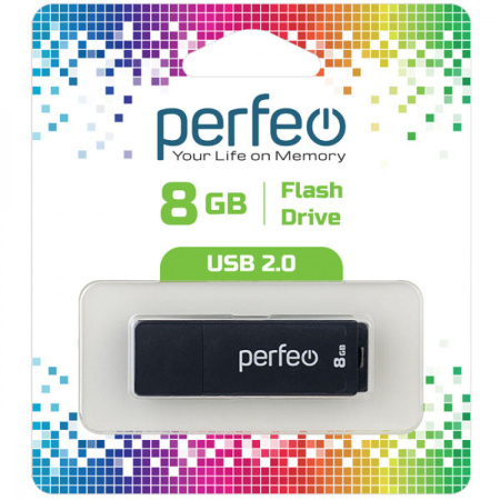 Флеш-накопитель USB2.0 8Gb Perfeo C04 (PF-C04B008) черный