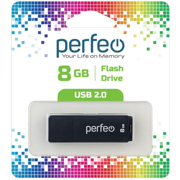 Флеш-накопитель USB2.0 8Gb Perfeo C04 (PF-C04B008) черный