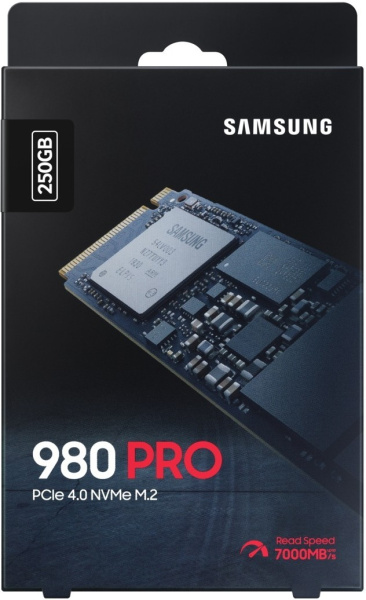 SSD-накопитель M.2 250Гб Samsung 980 PRO [MZ-V8P250BW](Samsung Elpis,V-NAND 3-bit MLC,NVMe,6400/2700