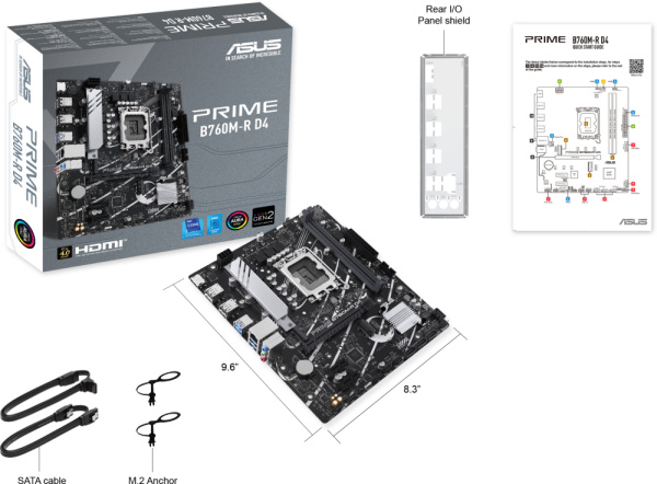 Мат.плата S1700 B760 Asus PRIME B760M-R D4 (mATX,2xDDR4,2M.2,PCI-E16,2PCI-E,HDMI,PC5333)
