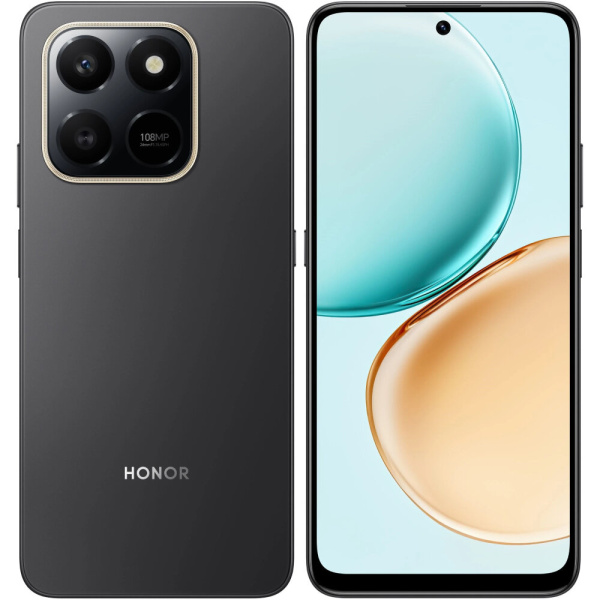 Смартфон Honor X7d 6Гб 128Гб Вельветовый черный 6.77", TFT LCD, 1610*720, 4*1.9+4*2.8Ггц, 108+2МП, 8Мп, NFC, 4G, 6500мАч, And 15