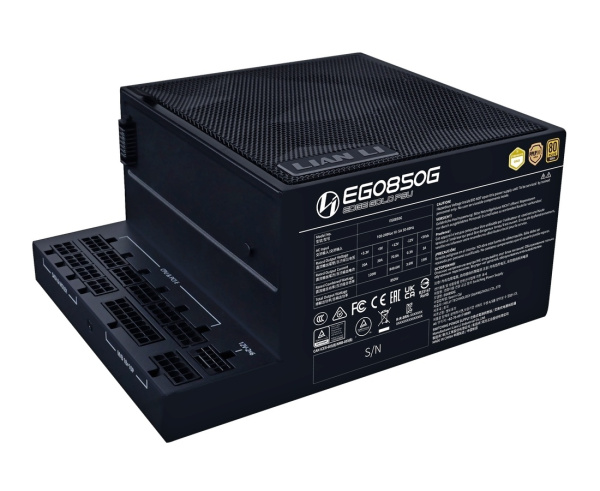 Блок питания 850Вт Lian Li EG0850G Black (ATX 3.1,APFC,120мм,4PCI-E+12VHPWR,8SATA,PCIe 5.1,80+Gold,полностью модульный)[G9P.EG0850G.B000.RU]