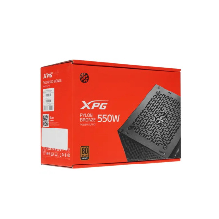 Блок питания 550Вт ADATA XPG PYLON 550 (платформа CWT!,защита промышленного класса,APFC,120мм,2PCI-E,5SATA,80+Bronze)[PYLON550B-BKCEU]