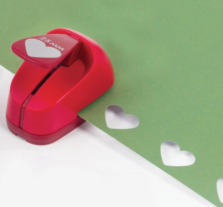 Дырокол фигурный "Сердце", диаметр вырезной фигуры 25 мм, ОСТРОВ СОКРОВИЩ, 227160