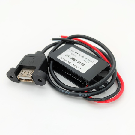 Преобразователь DC/DC в корпусе out  5V  3A, in 8..35V, IP67, QC3.0 USB-F, 46*27*14, YJ24120503QC3.0