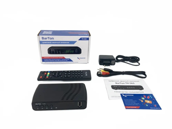 Цифровая приставка DVB-T2 BarTon TH-563 HDMI 1080p/RCA/TimeShift/ТВгид/запись/дисплей/WiFi