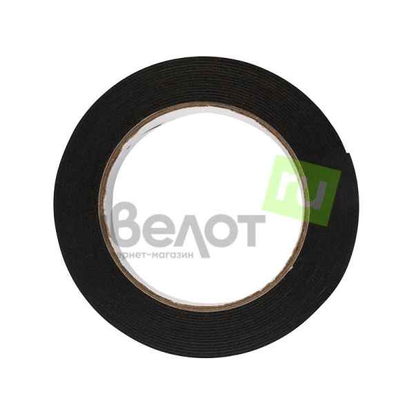 Скотч двухсторонний Rexant, 25мм, рулон 5м, черный, вспененная ЭВА основа