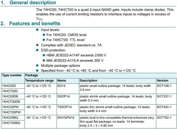 микросхема 74HC00D, 4*2И-НЕ, SO14