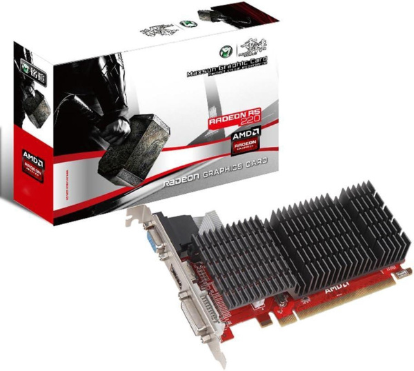 Видеокарта Radeon R5 220 MAXSUN 1Гб GDDR3,64bit,DVI,HDMI,VGA (R5 Power hammer) oem