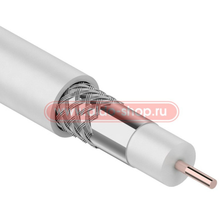 Кабель коаксиальный 75Ом, OD6.8мм, внутр., PVC CCS/Al/Al 64%, метражом, Rexant RG-6U 01-2201