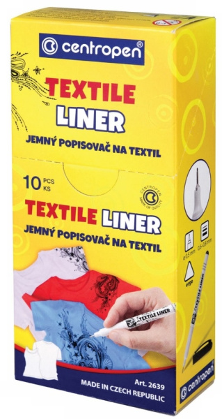 Маркер для ткани CENTROPEN "Textile Liner 2639" черный, 0,6 - 0,8мм