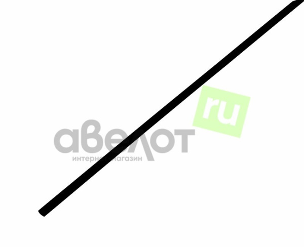 Трубка термоусадочная 2:1,   3.0/1.5мм, черная, подавление горения, отрезок 1м, Rexant