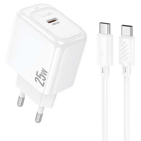 Зарядное_устройство - TypeC 25W HOCO CS53A PD 3.0, белое + кабель TypeC