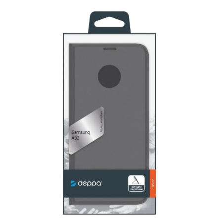 Чехол-книжка для Samsung Galaxy A33 Deppa Book Cover Silk Pro черный (88178)