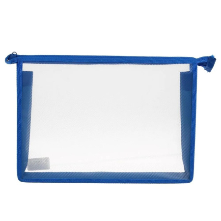 Папка для тетрадей А5 ArtSpace 1 отделение, прозрачная/синяя, пластик, на молнии ПТ750_3391