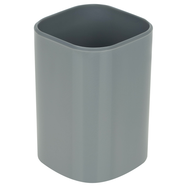 Стакан для ручек СТАММ "Фаворит" квадратный, серый (ПС-31561) 