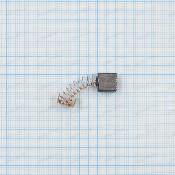 Щетка электроугольная (графитовая) 6*10*11мм, пружина, пятак прямоугольный 10*7мм