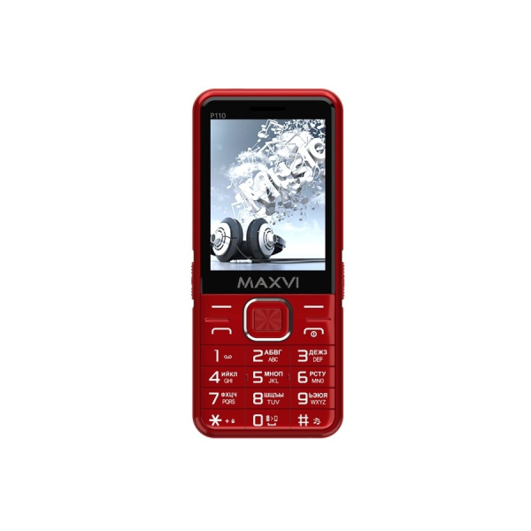 Сотовый Maxvi P110 Red 2sim/2.8"/320*240/microSD/0.3МП/Bt/4000мАч/моноблок