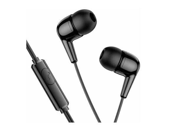 Гарнитура проводная HOCO M97 вставные, кнопка ответа, 16 Ом, 95 дБ, кабель 1.2м, черный