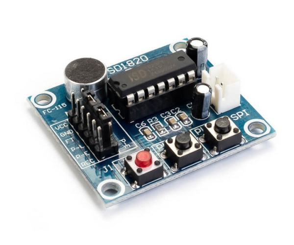 Модуль звукозаписывающий ISD1820 с микрофоном, 3..5в, длительность записи 10сек