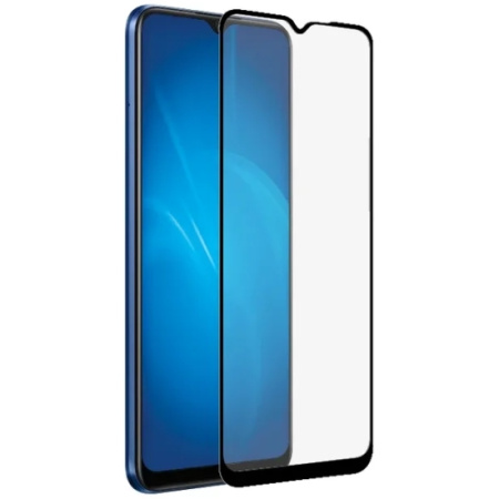 Защитное стекло для Realme C15 с цветной рамкой (fullscreen+fullglue) (DF rmColor-11) (black)