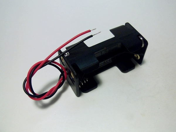 Батарейный отсек (держатель) AAA*4, 4S1P, 53*25*24мм, 2 провода, KLS5-821-B