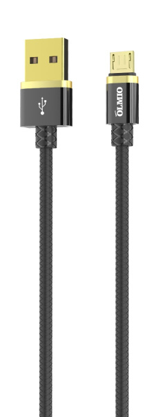 Кабель MicroUSB(m) - USB(m) OLMIO DELUXE, 1м, 2.1A, черный