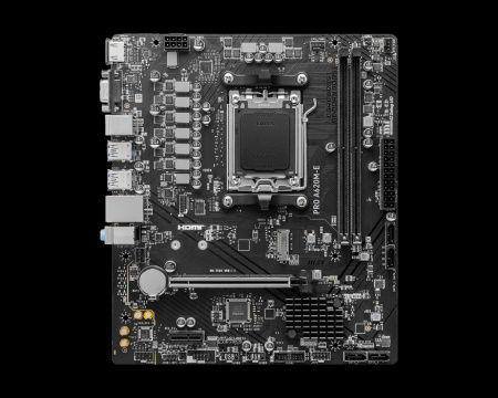 Мат.плата SocAM5 AMD A620 MSI PRO A620M-E (mATX,2DDR5,M.2,PCI-E16,PCI-E,HDMI,VGA,PC6400)