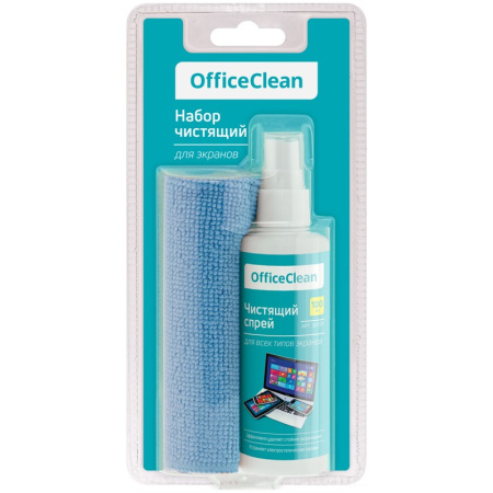 Чистящий набор для экранов OfficeClean (салфетка + спрей) 100 мл. (307371)