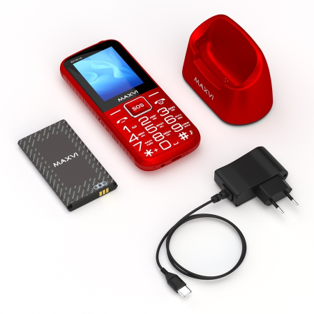 Сотовый Maxvi B21ds up Red 2sim/2.4"/320*240/microSD/1.3МП/Bt/2300мАч/моноблок