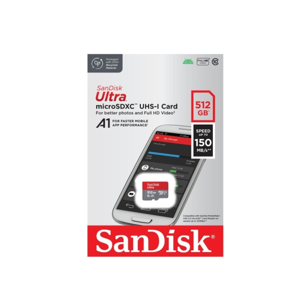 Карта памяти MicroSDXC 512Gb SanDisk Ultra Class 10 UHS-I U1 A1 (без адаптера)R 150MB/s
