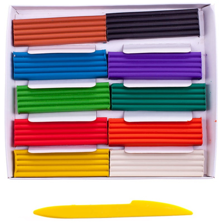 Пластилин 10цв. ЛУЧ "Классика" 200г. cо стеком (7С 304-08)