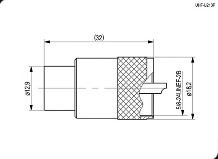 Разъем UHF PL-259, штекер, кабельный, накрутка, RG-213, UHF-U213P