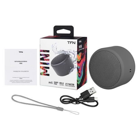 Портативная колонка TFN Mini Bluetooth 1x3Вт 1200mAh серый