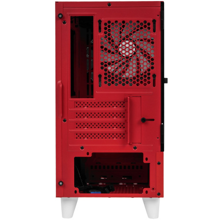 Корпус без блока питания/ Case WIZMAX EM1, Mini-Tower, TG, 1x160mm + 1x120mm LED, 1xUSB-A 3.0 + 2xUSB-A 2.0, mATX, mITX, Woofer Red (EM1 Woofer Red)
