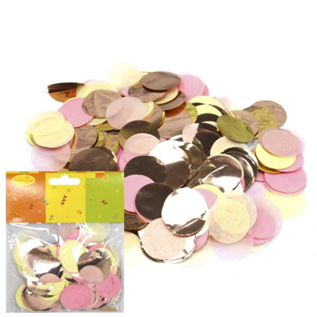 Конфетти круглое, золотое, розовое (6055820)