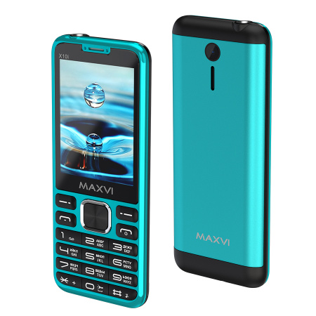 Сотовый Maxvi X10i Aqua blue 2sim/2.8"/320*240/microSD/0.3МП/Bt/1600мАч/моноблок