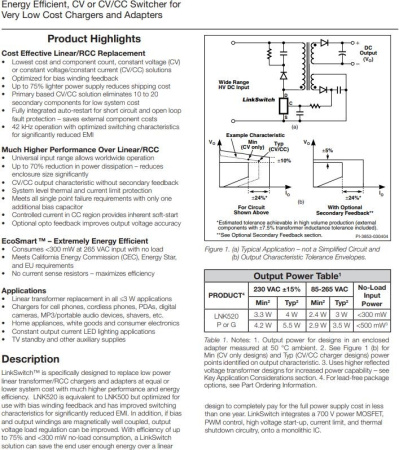 микросхема LNK520PN, DIP8