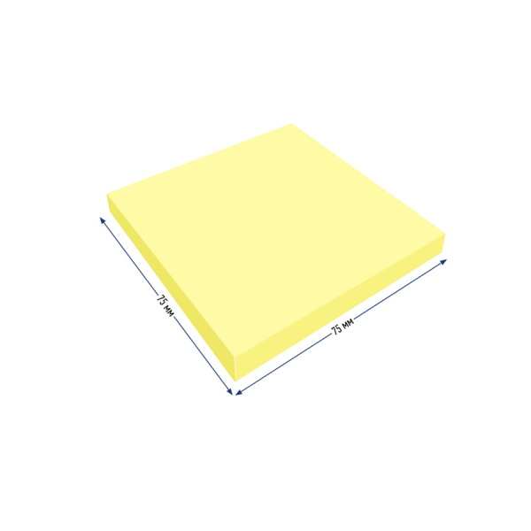 Блок самоклеящийся BERLINGO 75*75мм. "Ultra Sticky" 80л. неон, желтый (LSn_39200)