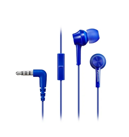 Гарнитура Panasonic RP-TCM115GCA вкладыши, 16Ом, 109дБ, кабель 1.2м, Синий