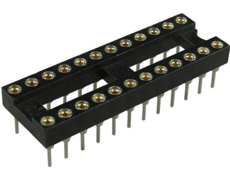 Панелька для микросхемы, шаг 2.54, DIP-24, ширина 7.62, цанговая, SCSM-24