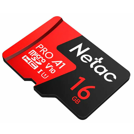 Карта памяти MicroSDHC 16GB Netac P500 Extreme PRO Class10 U1 [NT02P500PRO-016G-S](без адаптера) R/W Speed 100/10 Мб/с
